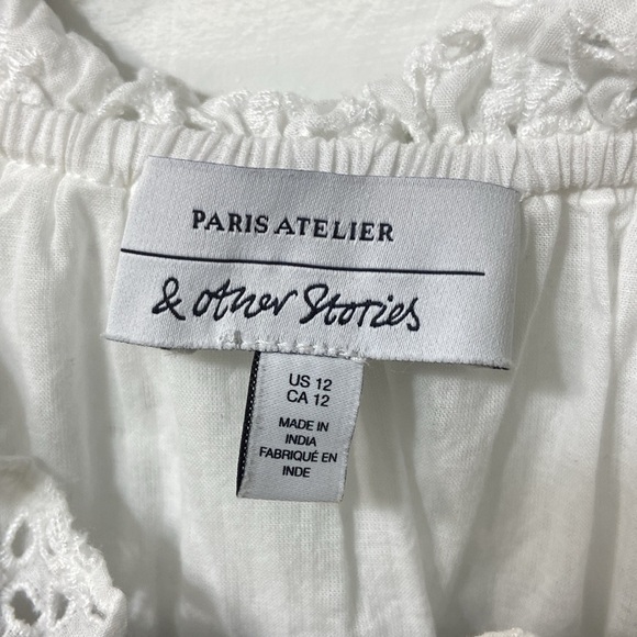 & Other Stories,Women’s,White,Eyelet, Lined,Mini Dress. Size-US-12 - Picture 11 of 12